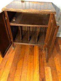 Vintage LP record cabinet