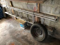 Aluminum extension ladder, spare tire (as is)