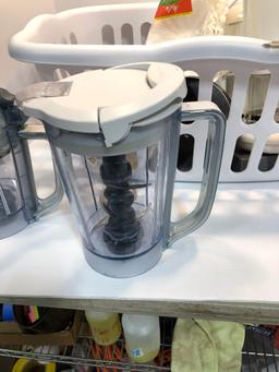 Plastic laundry basket, KITCHEN AID coffee maker,blender and food processor tops(no bottoms)