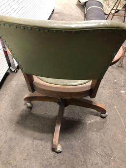 Vintage rolling wooden office chair