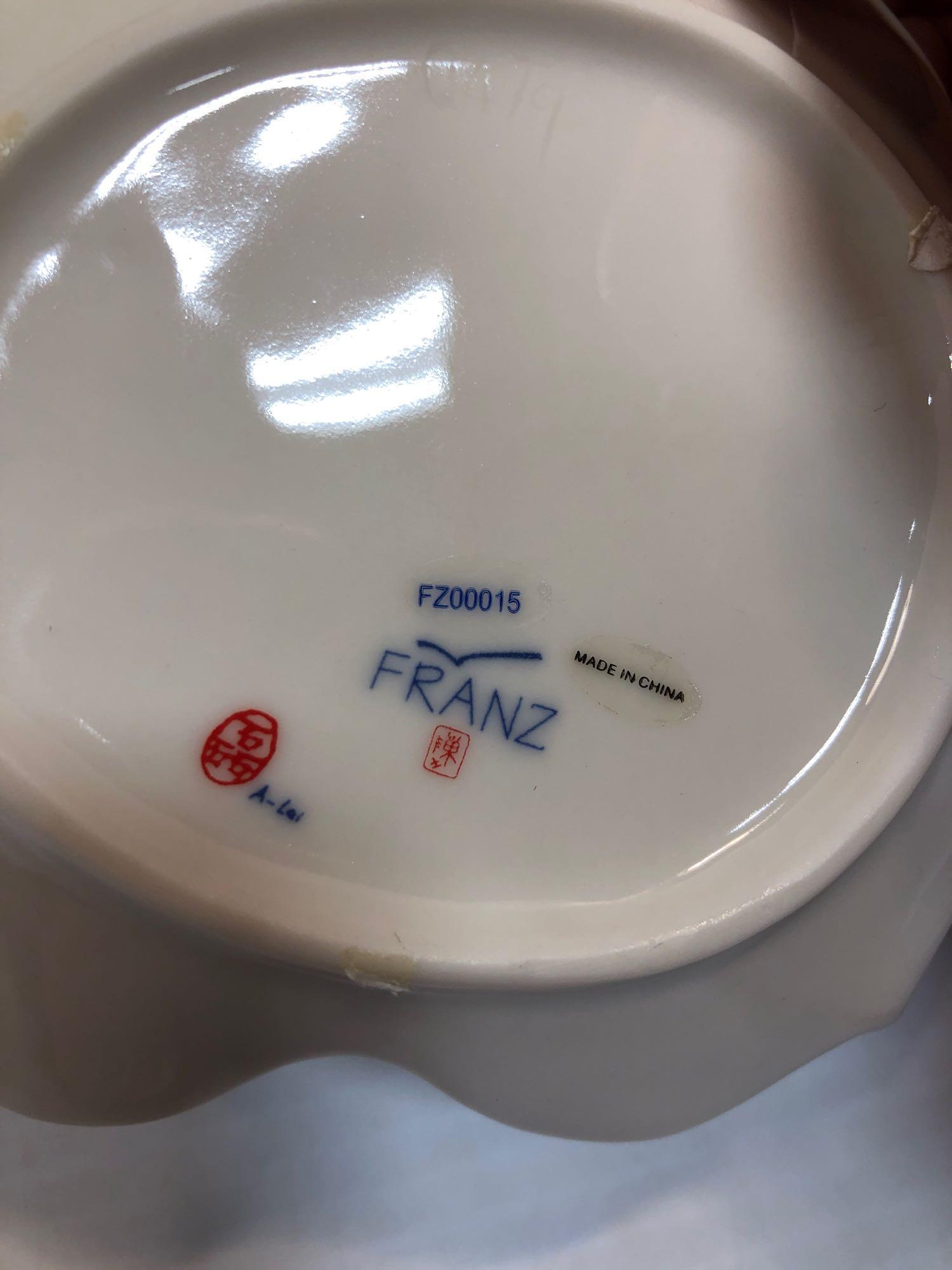 FRANZ Porcelain Amphibia Frog Cup/Saucer/Spoon set(FZ00015),Franz Collection Frog Spreaders