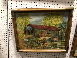 H. Frerichs Covered Bridge painting