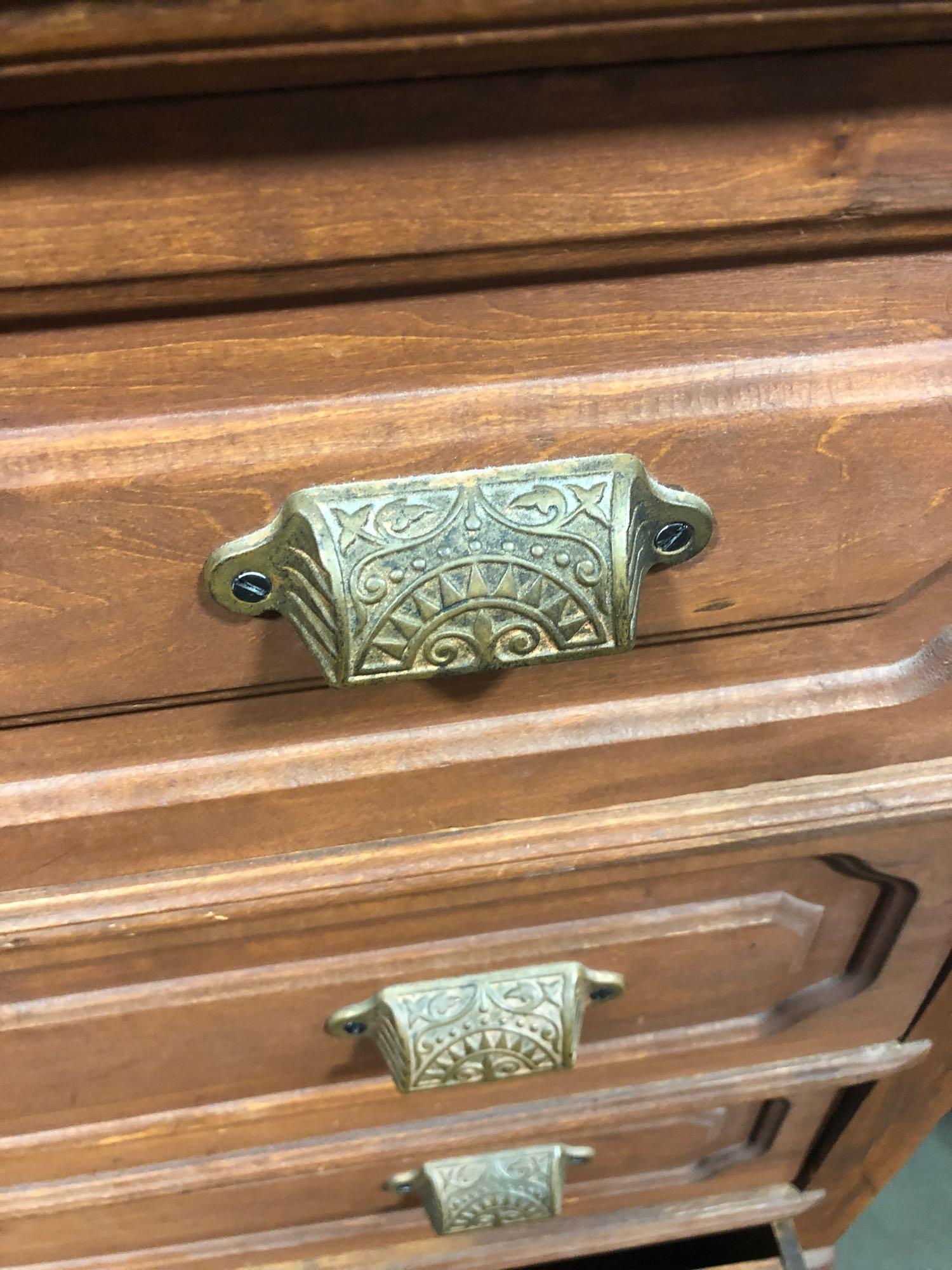 Antique wood dresser w/ mirror