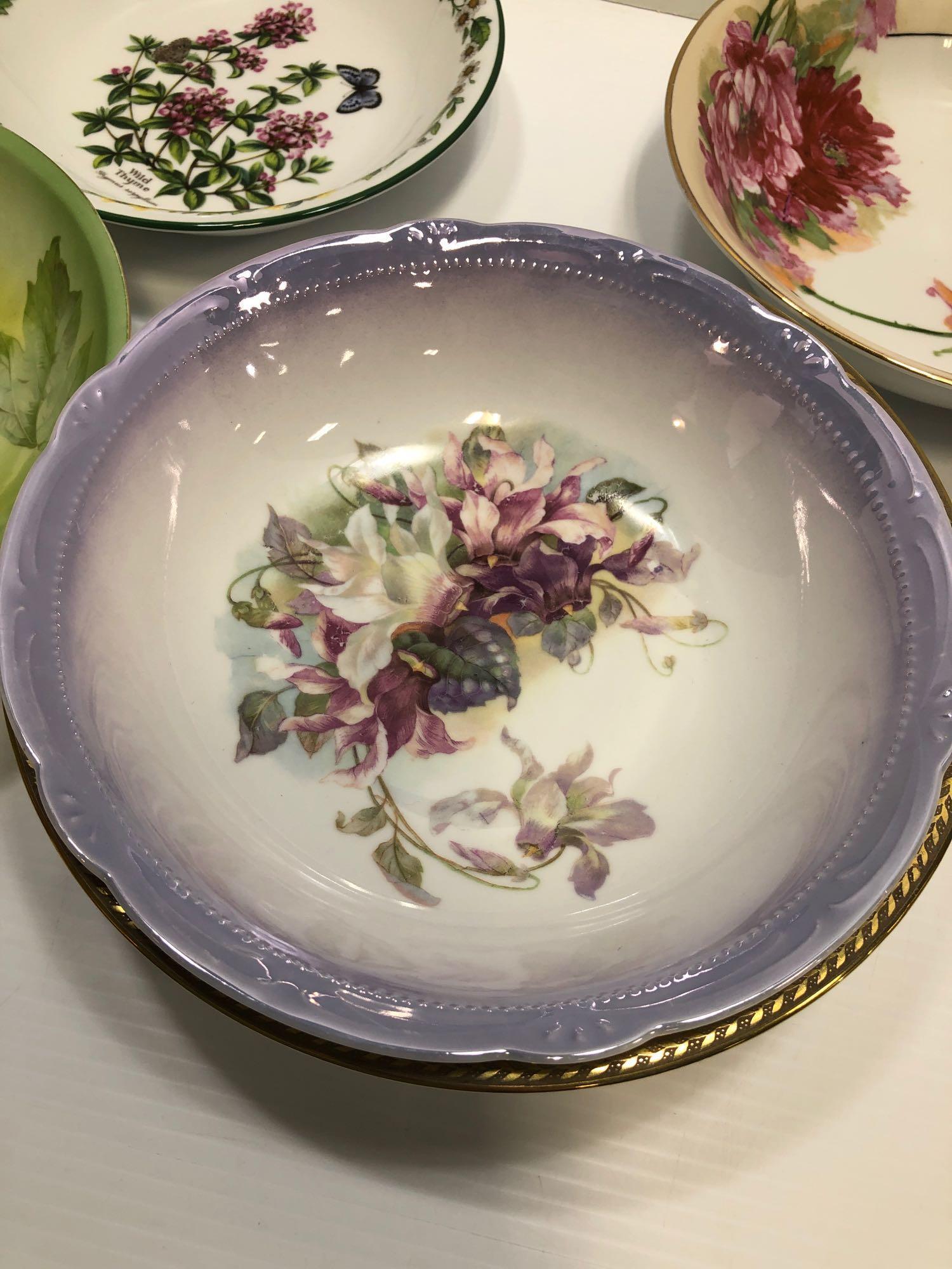 Germany 33 stamped bowl, Royal Worcester- Worcester Herbs (England) bowl, R&S Germany bowl, more
