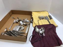 Stainless steel and silver flatware