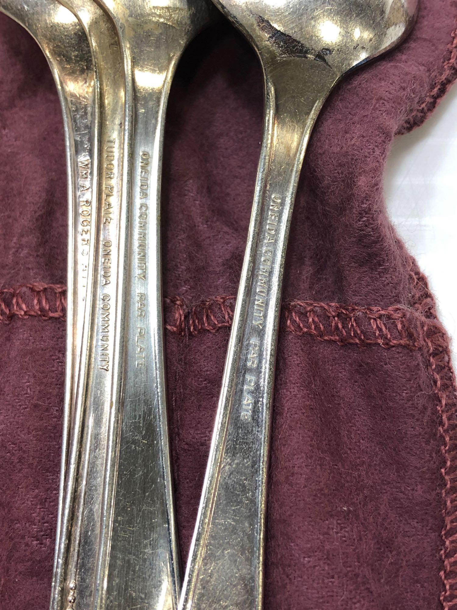 Stainless steel and silver flatware