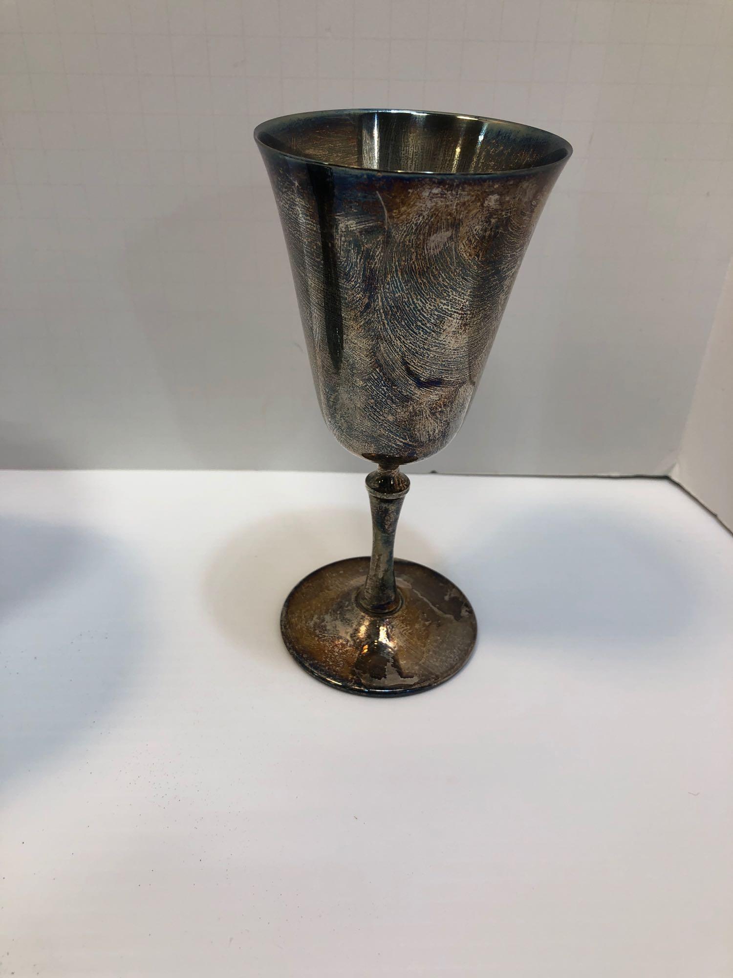 Paul Revere reproduction silver, F.B Rogers silver on copper, WMA Rogers silver: goblet, creamer,