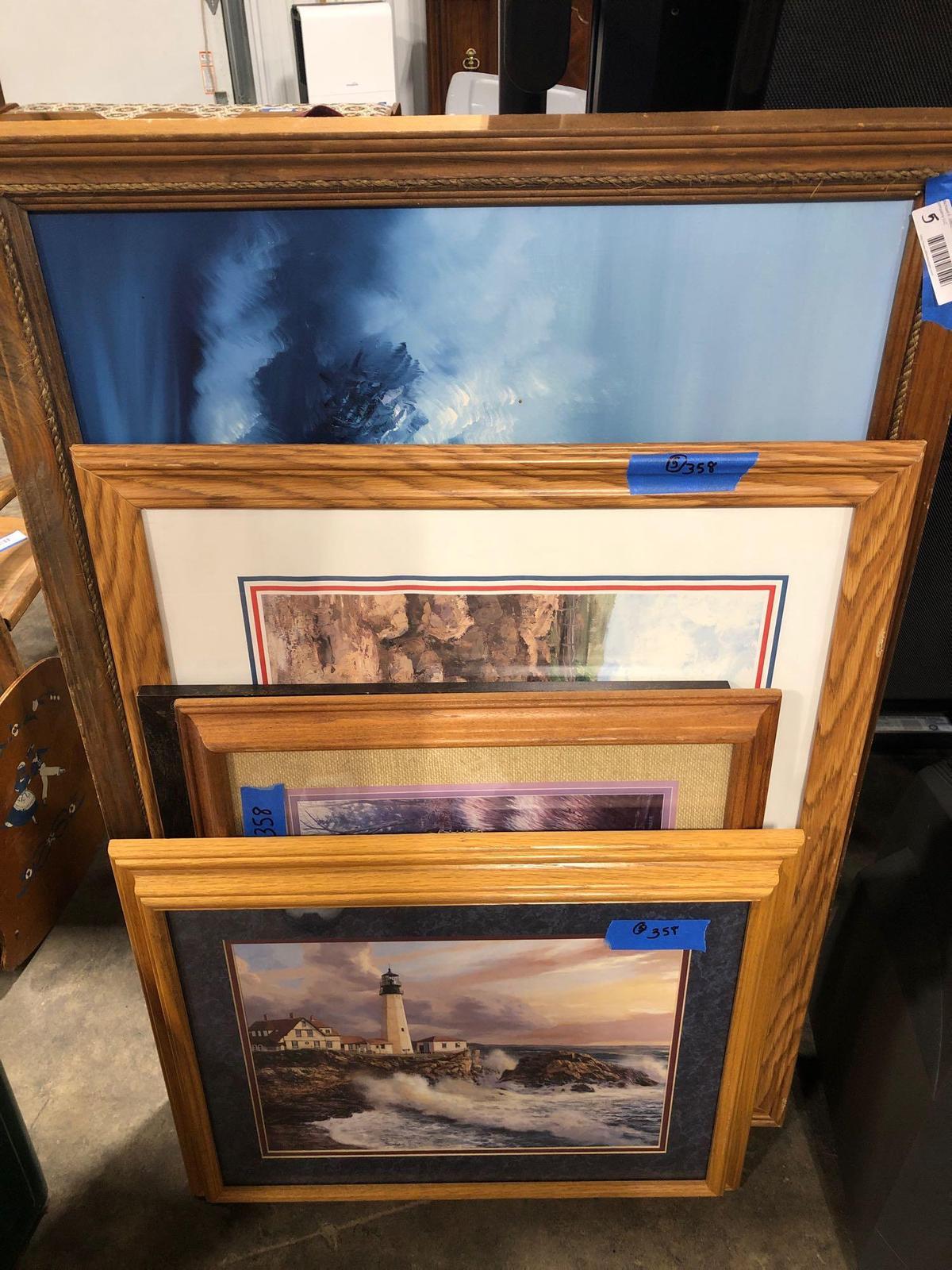 Assorted framed prints