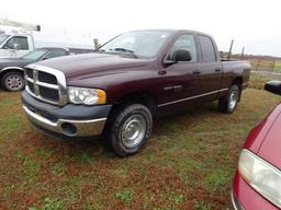 #5901 2004 DODGE RAM 1500 CREW CAB 4 WD GAS 147698 MILES AUTO TRANS CLOTH S