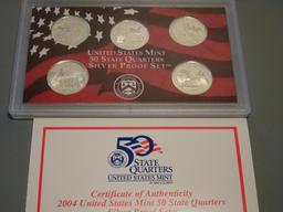 2004 UNITED STATES MINT 50 STATES QUARTERS SILVER PROOF SET MICHIGAN FLORID