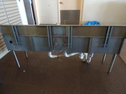 PERLICK 72" BAR SINK WITH 2 WASH BOARDS