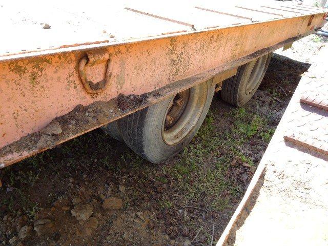 1974 MILLER TILT TRAILER APPROX 24' WITH 18' DIAMOND PLATE DECK AND TANDEM