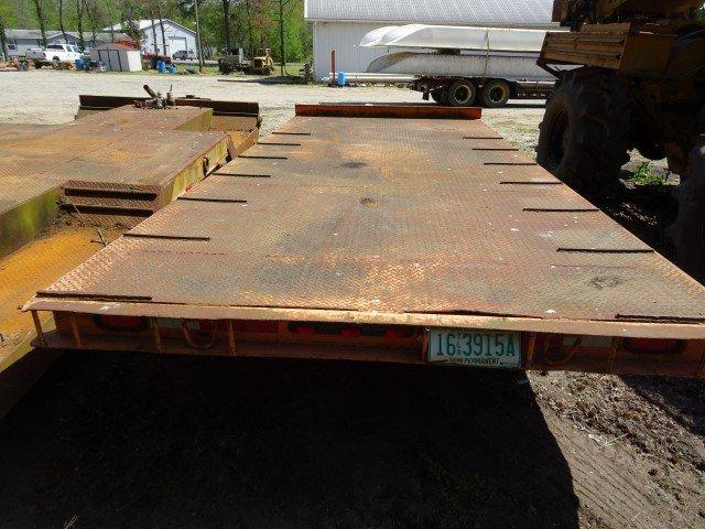 1974 MILLER TILT TRAILER APPROX 24' WITH 18' DIAMOND PLATE DECK AND TANDEM