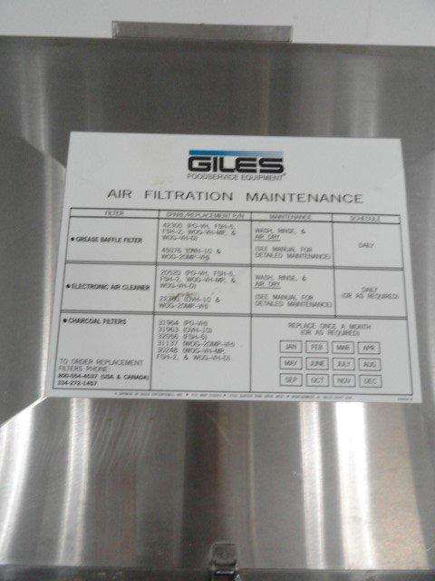 GILES SELF CONTAINED HOOD MOD FSH 2 208/240 SN 0207259717 PHASE 1