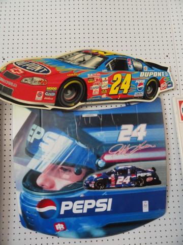 JEFF GORDAN PEPSI ADVERTISING HOOD WITH PROTECTIVE COATING HOOD IS APPROX 2