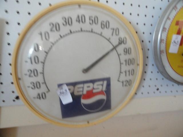 ROUND PEPSI THERMOMETER APPROX 14"