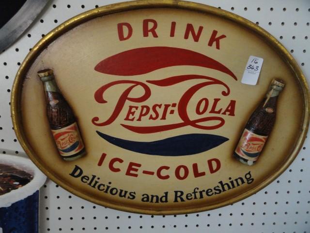 REPRODUCTION PEPSI SIGN APPROX 23 X 16