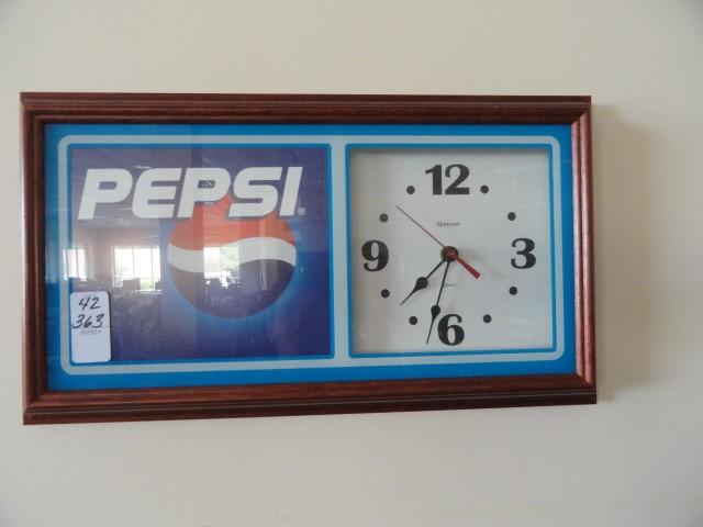 PEPSI WALL CLOCK BATTERY OPERATED APPROX 16"