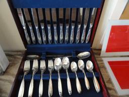TWO SETS SILVER PLATE FLATWARE APPROX 100 PIECES