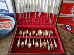 TWO SETS SILVER PLATE FLATWARE APPROX 100 PIECES