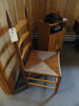 LARGE LADDER BACK RUSH BOTTOM CHAIR