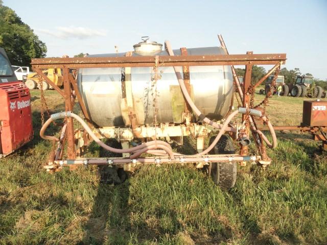 500 GAL SS TANK SPRAY RIG 26' FLAT TIRE