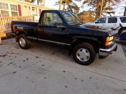 #2615 1998 GMC TRUCK SIERRA 4X4 5.7 L 190251 MILES STEP SIDE LEER BED FIBER