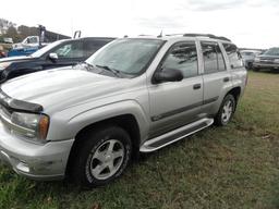 #1101 2005 CHEVY TRAILBLAZER LS 101314 MILES AUTO TRANS 4 WD SUNROOF CLOTH