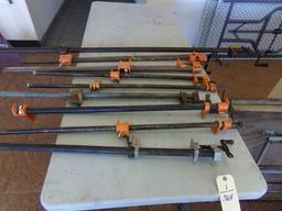 9 PIPE CLAMPS BETWEEN 3 AND 6 FEET