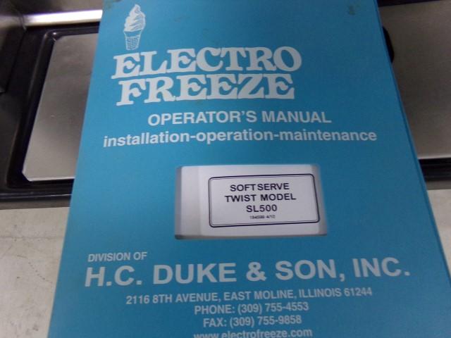 2017 ELECTRO FREEZZE SOFT SERVICE TWIST MODEL SL-500-137 WIRE 2 PHASE 1 H2-