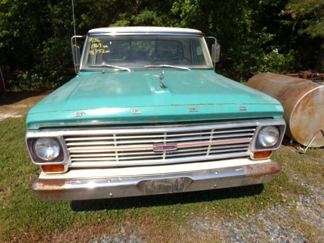 1969 FORD 100 RANGER 96752 MILES V8 360 3 ON THE TREE TRANSMISSION REG CAB