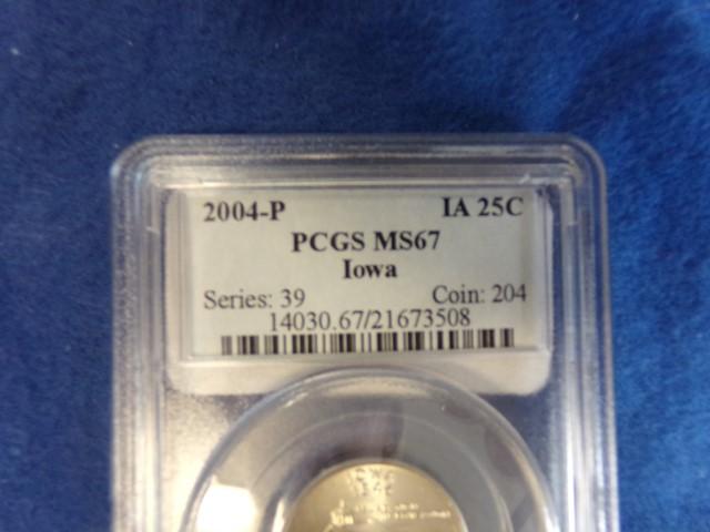 "37 2004-P IA 25C  PCGS MS67 IOWA