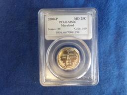 "41 2000-P MD 25C  PCGS MS66 MARYLAND