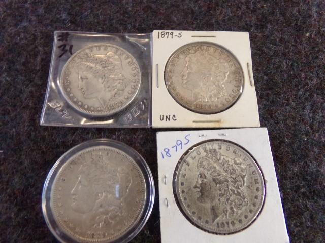 1879 4 MORGAN DOLLARS