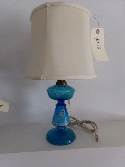 19TH CENTURY ELECTRIFIED MARY GREGORY LAMP