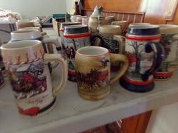 COLLECTION OF 15 BUDWEISER BEER STEINS