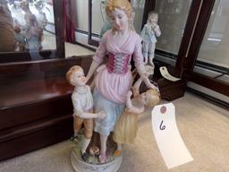 PORCELAIN FIGURINE APPROXIMATELY 12 INCHES TALL MOTHER WITH CHILDREN