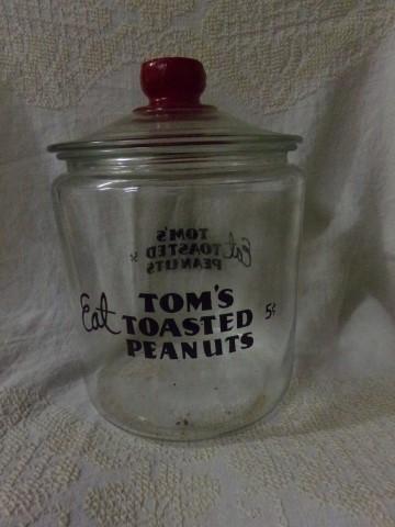 VINTAGE TOMS PEANUT JAR