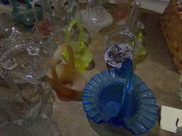 LARGE COLLECTION OF GLASS BASKETS