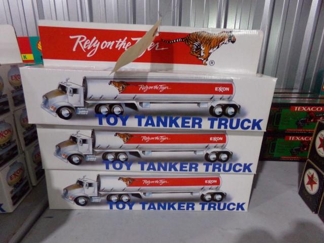 SIX NEW IN BOX EXXON TOY TANKER TRUCKS DUAL SOUND SWITCH FOR HORN AND BACK