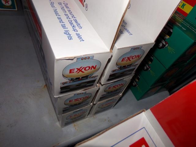 SIX NEW IN BOX EXXON TOY TANKER TRUCKS DUAL SOUND SWITCH FOR HORN AND BACK