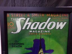 THE SHADOW MAGAZINE REPRODUCTION 1933 FRAMED POSTER APPROX 17 X 12