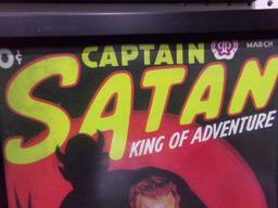 CAPTAIN SATAN KING OF ADVENTURE REPRODUCTION FRAMED POSTER APPROX 17 X 12