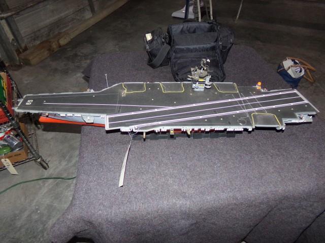 MODEL OF US AIRCRAFT CARRIER #65 APPROX 38 INCH LONG