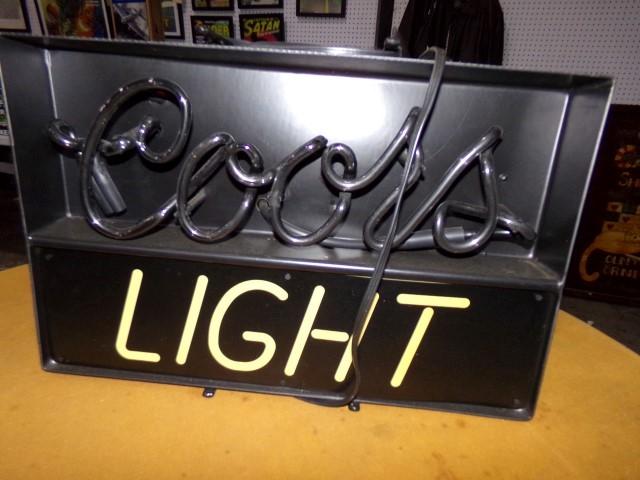 COORS LIGHT NEON SIGN MADE BY FALL ON NEON APPROX 20" X 13"