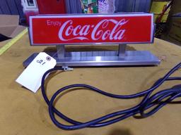 COCA COLA FOUNTAIN TOP SIGN MADE BY SITCO MODEL 164088 115 VOLT APPROX 19 X