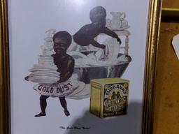 FRAMED ADVERTISEMENT FAIRBANKS GOLD DUST WASHING POWDER WITH THE GOLD DUST
