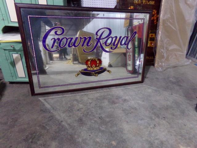 CROWN ROYAL SIGN MIRROR SIGN SINGLE SIDED APPROX 50" X 33"