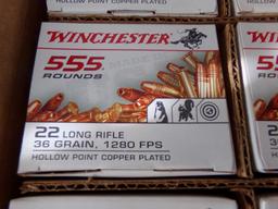 WINCHESTER 22 LR 36 GR 1280 FPS HOLLOW POINT COPPER PLATED 7 BOXES 3885 RDS