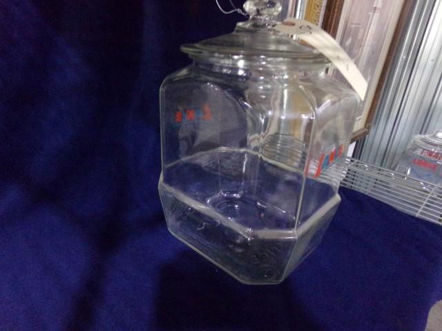 LANCE COUNTER TOP GLASS JAR APPROX 12 INCH TALL